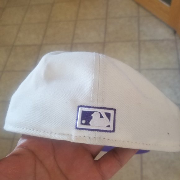 White and purple blue Jay's fitted hat - Picture 2 of 2